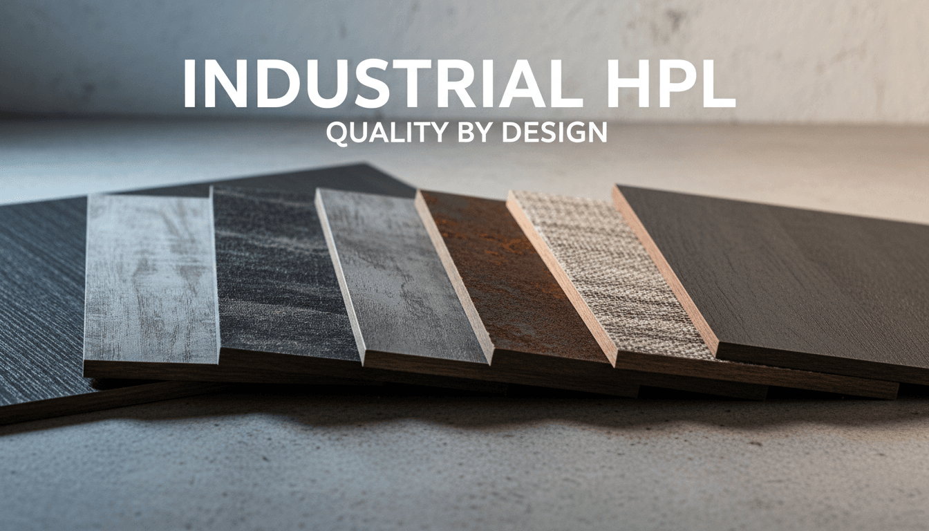 Close-up of HPL laminate material samples and textures